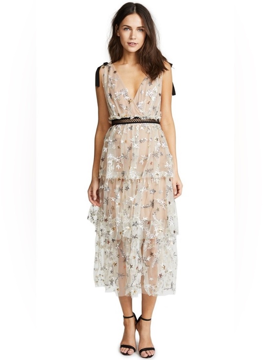 Self-Portrait Dresses & Skirts - Self-Portrait Star Mesh Midi Dress